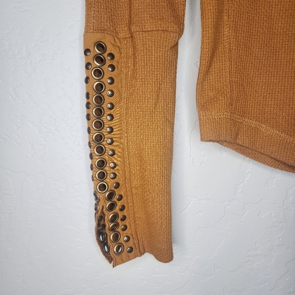 NWOT Free People Amber  Little Unruly Waffle Knit Long Sleeve Size XS - Picture 6 of 9